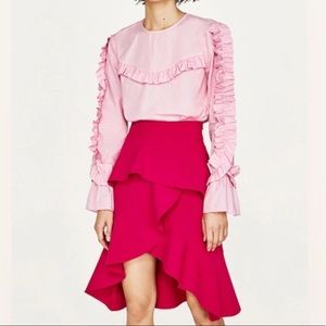 Zara Pink Ruffle Skirt
